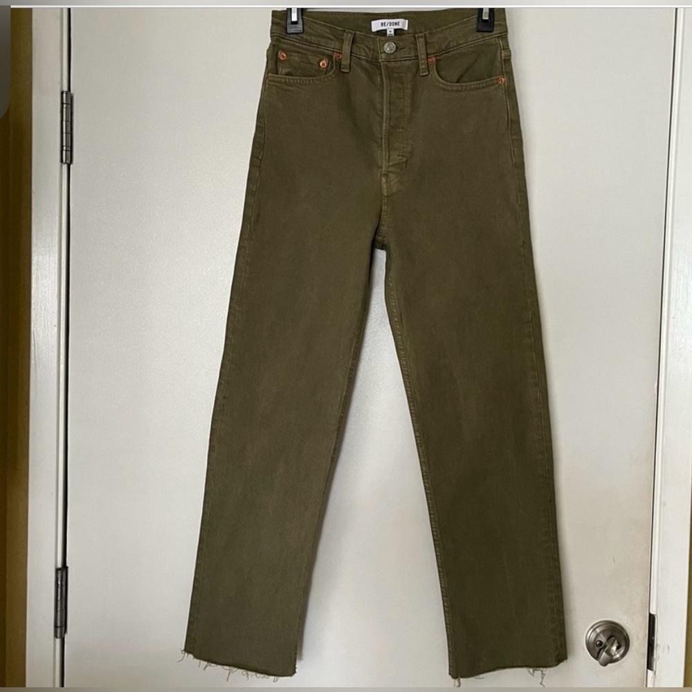 Re/Done size 24. High rise stovetop. Safe green. NWT.